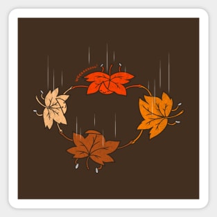 Free Falling Cute Fall Season Leaves Sticker